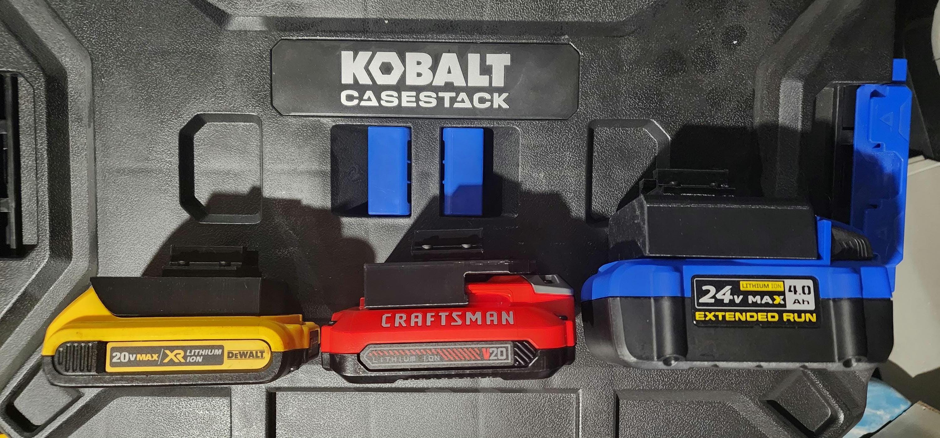 Kobalt CaseStack Accessories - 3D Printed - Extension Cord, Level, Batteries, Clamp Holder + Craftsman V20, Dewalt 20v XR, Kobalt 24v, Ridgid