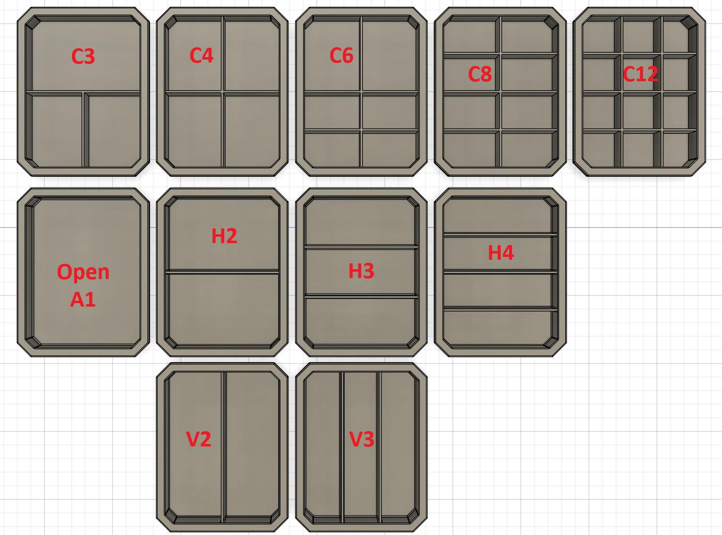 Kobalt CaseStack Bin inserts - Medium and Large boxes (and roller) - GEN 1