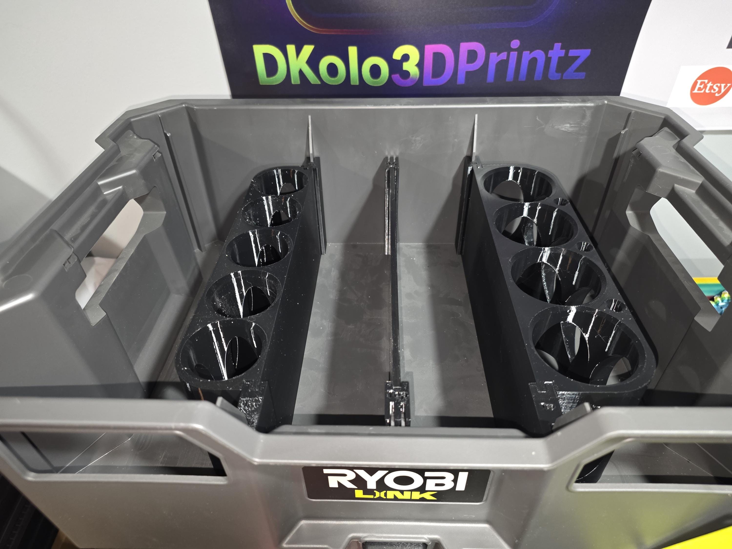 Ryobi Link Crate Dividers and Accessories, Including Paint Can and Caulk Holders