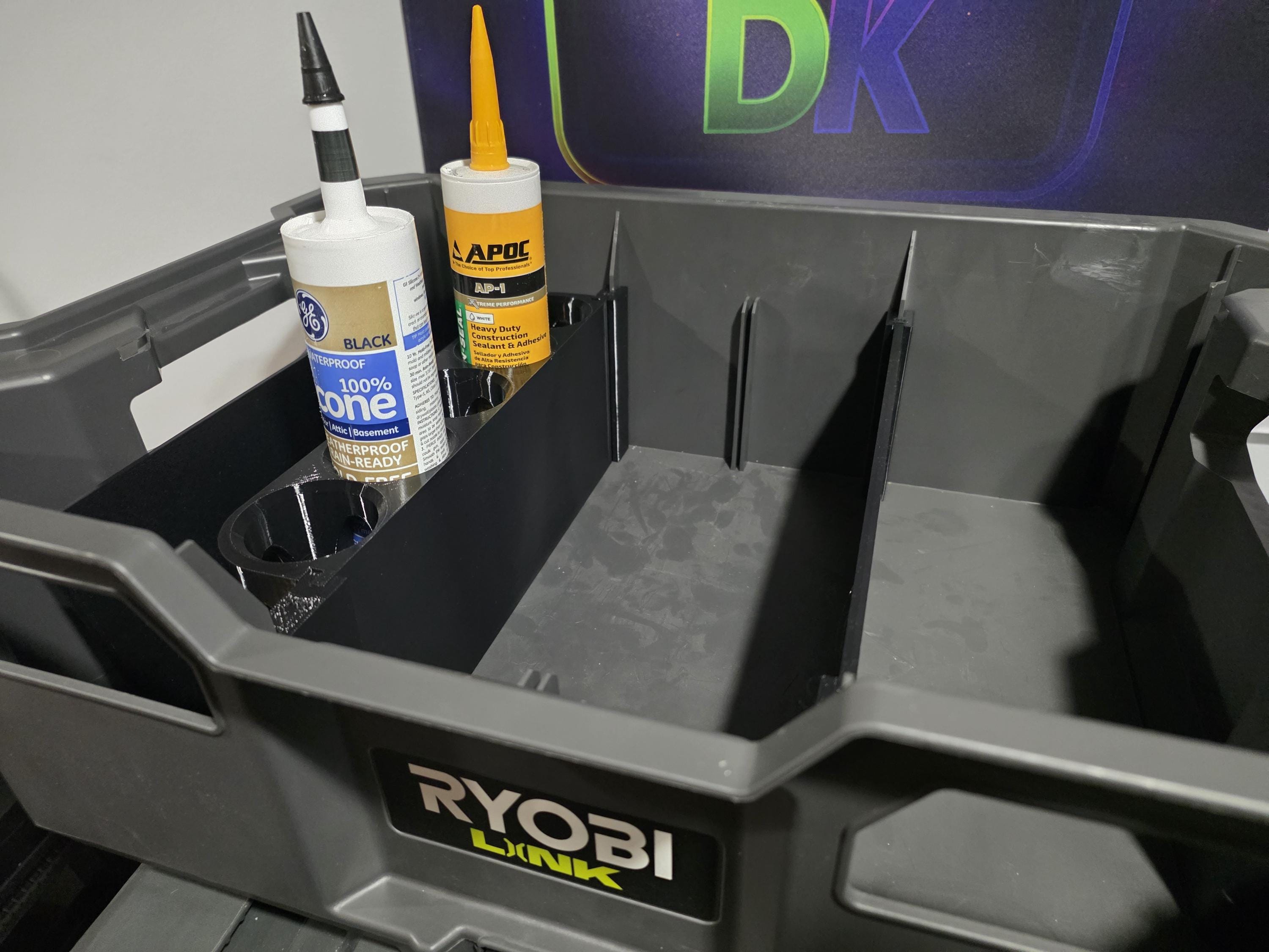 Ryobi Link Crate Dividers and Accessories, Including Paint Can and Caulk Holders